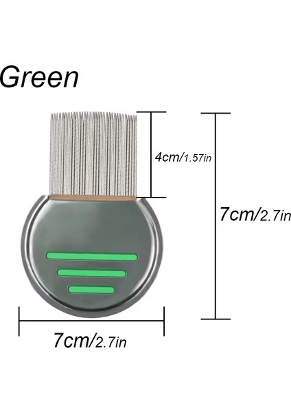 1ADET Metal Nit Başlı Saç Bitleri Tarayıcısı Ince Dişli Puan Bitleri Evcil Hayvan Puan Bitleri Çelik Tüy Bakım Tarakları Yüksek Konforlu Saç Bitleri Tarakları Renk:yeşil (Yurt Dışından)
