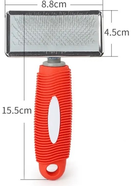 Kedi Tarak Silikon Kedi Fırçası Masaj Evcil Hayvan Saç Temizleyici Paslanmaz Çelik Taraklar Kediler Için Evcil Hayvan Bakımı Konforlu Saplı Köpek Fırçası Renk:kırmızı L (Yurt Dışından)