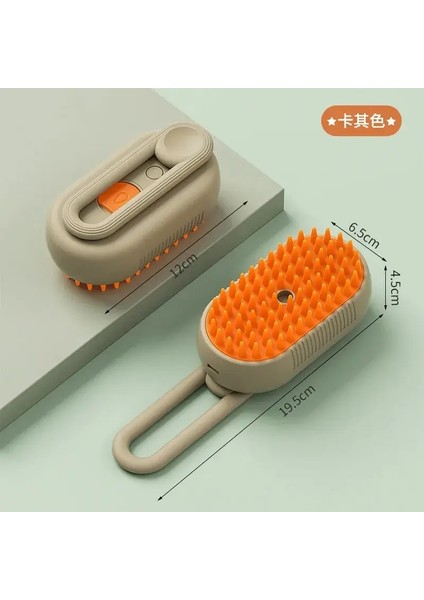 3-1 Arada Köpek ve Kedi Elektrik Fırçası Temizleme Buhar Fırçası Püskürtme Masaj Track Retractable Tutma Evcil Hayvan Bakımı Epilasyon Fırçası: Kahve (Yurt Dışından)