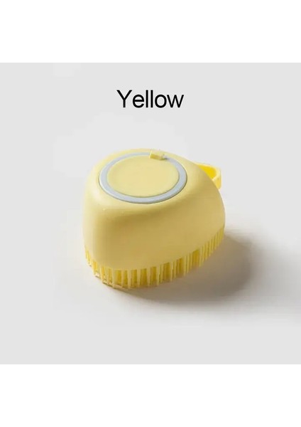 Yumuşak Silikon Yavru Temizleme Fırçası Evcil Hayvan Şampuanı Masajı Banyo Fırçası Banyo Yavru Temizleme Masajı Tüy Bakımı Banyo Fırçası Renk: Yumuşak Sarı B (Yurt Dışından)