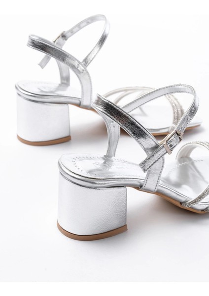 Platin 3 Bantlı Topuklu Kadın Ayakkabı indirimleri