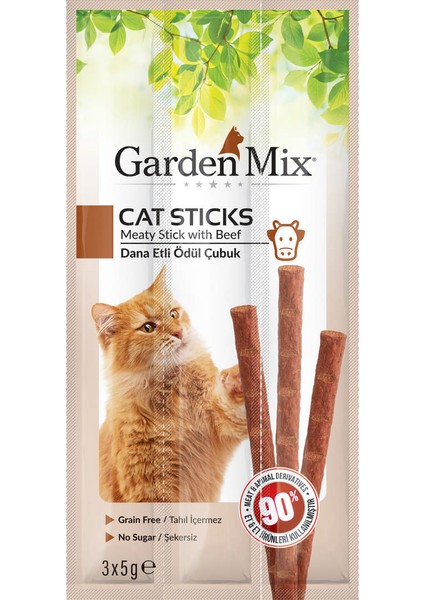 Gardenmix Dana Etli Kedi Stick Ödül 3*5g 50‘li Ynsmr