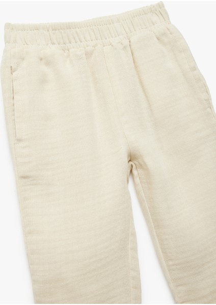 Pamuklu Oversize Beli Lastikli Pantolon