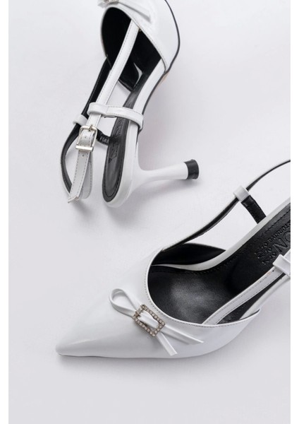 Bordo Rugan Günlük Arkası Açık Fiyonklu Topuklu Bayan Ayakkabı fırsatları