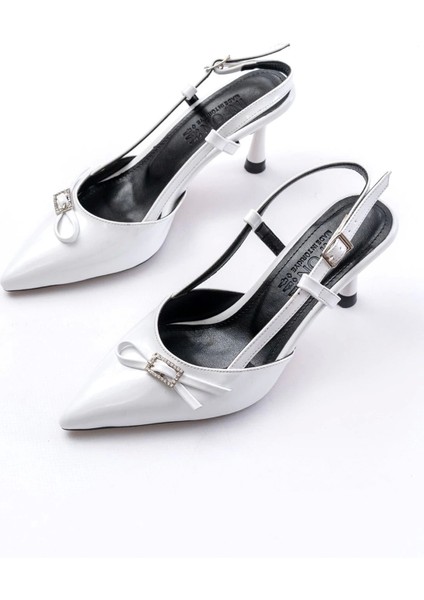 Bordo Rugan Günlük Arkası Açık Fiyonklu Topuklu Bayan Ayakkabı indirimleri