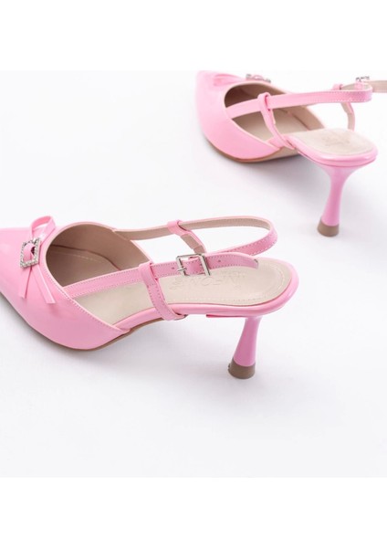 Bordo Rugan Günlük Arkası Açık Fiyonklu Topuklu Bayan Ayakkabı indirimleri