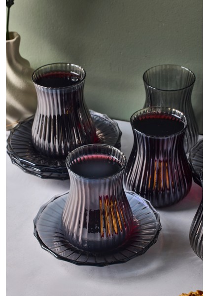 Mudanya Füme 12 Parça Cam Çay Takımı 170 ml fiyatları