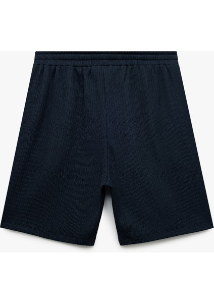 Cep Detaylı Dokulu Beli Bağcıklı Şort fiyatları