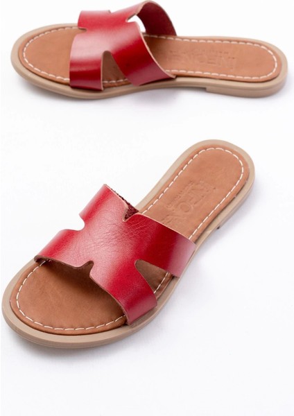 169-6100 Taba Ortopedik Deri Kadın Terlik modelleri