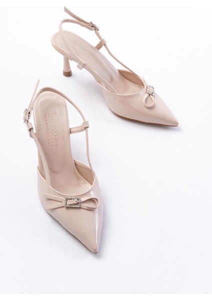 Bordo Rugan Günlük Arkası Açık Fiyonklu Topuklu Bayan Ayakkabı modelleri