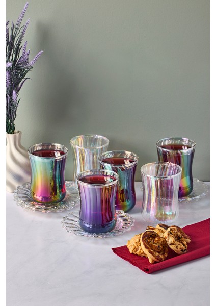 Nilüfer Luster 12 Parça Cam Çay Takımı 180 ml
