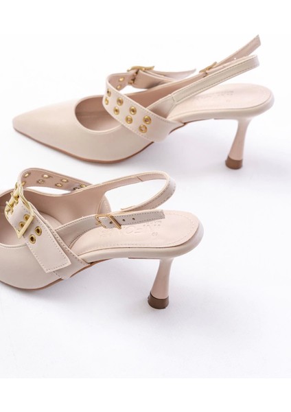 Rose Simli Günlük Arkası Açık Baret Tokalı Topuklu Bayan Ayakkabı indirimleri