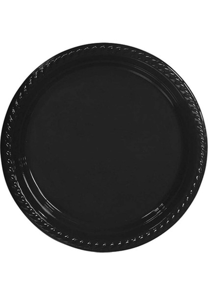 - 25 Adet Plastik Tabak Siyah 22 cm Ynsmr