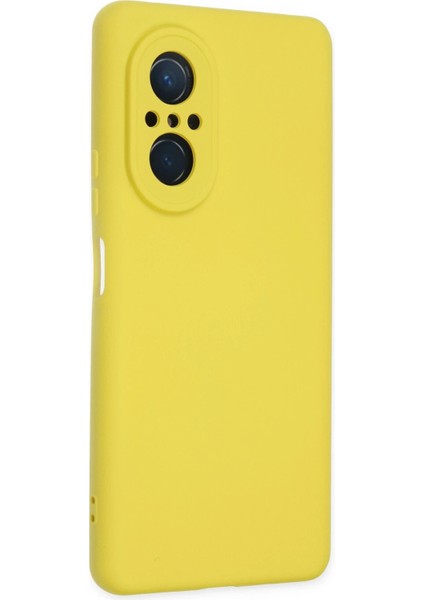 Huawei Nova 9 Se Kılıf Nano Içi Kadife Silikon - Sarı Ferrg