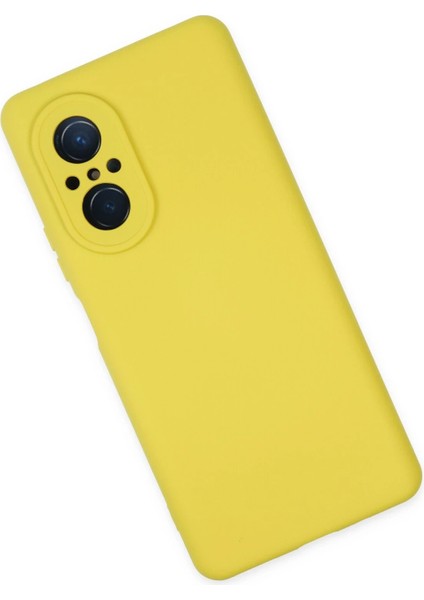 Huawei Nova 9 Se Kılıf Nano Içi Kadife Silikon - Sarı Ferrg