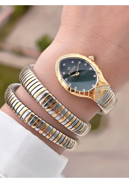 Yılan Tasarım Sarmalı Kordon 2 Yıl Garantili 3 Atm Suya Dayanıklı Kadın Kol Saati BWWL.1151.02