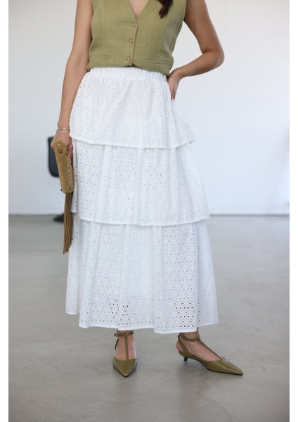 Kat Kat Uzun Güpür Etek fiyatları