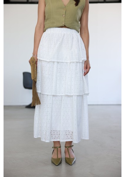 Kat Kat Uzun Güpür Etek modelleri