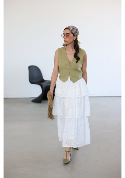 Kat Kat Uzun Güpür Etek fırsatları