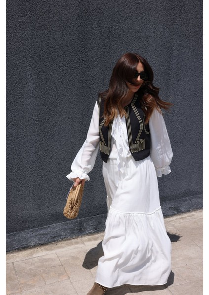 Gold Dikiş Desenli Yelek fırsatları