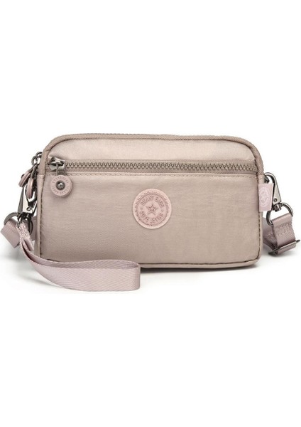 Metalik Kumaş Smart Bags Mini Boy Postacı Çantası ve Cüzdanı 1112