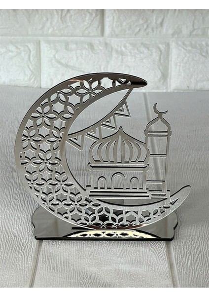 - Ramazana Özel Pleksi Gümüş Mumluk 16 cm Ynsmr