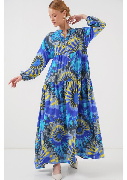 2423 Otantik Desenli Tesettür Elbise - N. Saks fiyatları