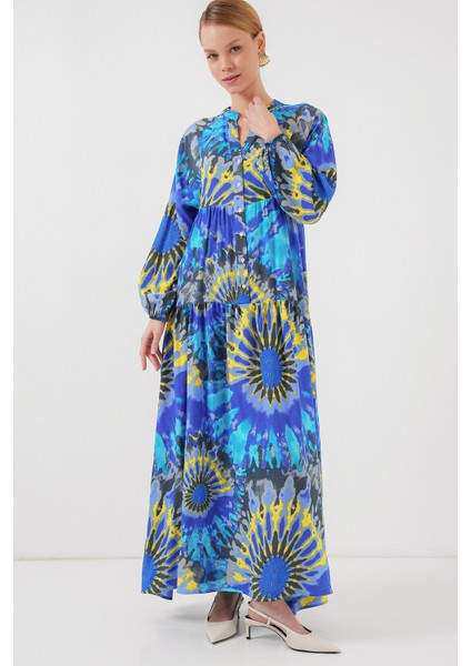 2423 Otantik Desenli Tesettür Elbise - N. Saks fırsatları