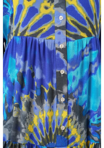 2423 Otantik Desenli Tesettür Elbise - N. Saks indirimleri