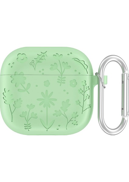 Düz Renk Silikon Uygulanabilir Airpods4 Kanca ile Bluetooth Kulaklık Kılıfı (Yurt Dışından)