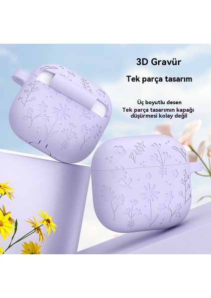 Düz Renk Silikon Uygulanabilir Airpods4 Kanca ile Bluetooth Kulaklık Kılıfı (Yurt Dışından) fiyatları