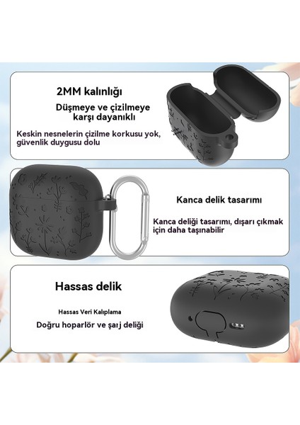 Düz Renk Silikon Için Airpods 1/2 Nesil Kanca ile Bluetooth Kulaklık Kılıfı (Yurt Dışından)