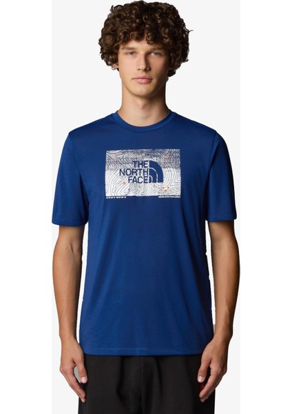 M Foundatıon Abstract Graphıc Erkek Mavi T-Shirt NF0A8BQVD1R1