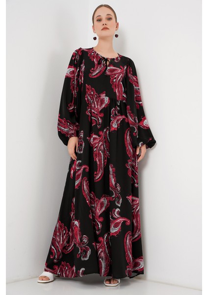 Kadın Balon Kol Uzun Tesettür Elbise 2464 - Y.kırmızı fiyatları