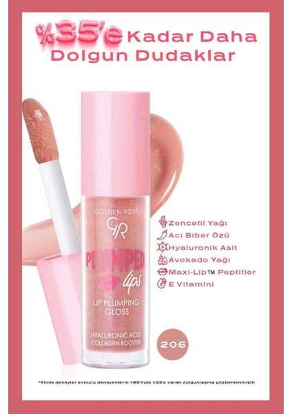 Plumped Lips Lip Plumping Gloss No: 206 - Dolgunlaştırıcı Dudak Parlatıcısı - 8691190528522