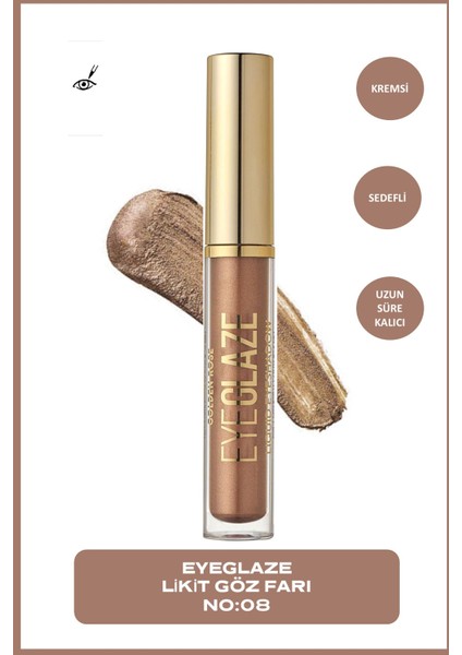 Eye Glaze Liquid Eyeshadow No: 08 Rosy Brown - Likit Göz Farı - 8691190509163