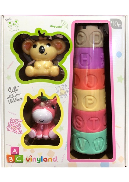 Vinyland Soft Istifleme Aktivite Kuleleri ve 2 Karakterli Oyuncak