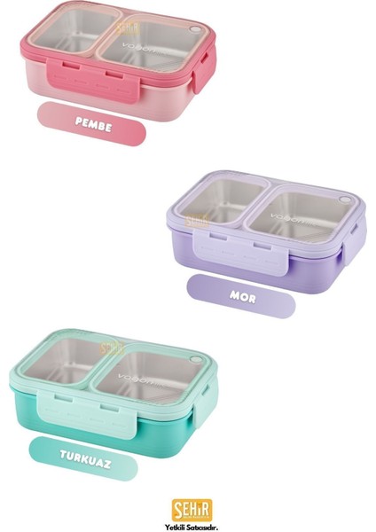 Luxury Bento 700ML Lunchbox Yeni Koleksiyon Tek Katlı 2 Bölmeli Çelik Sefer Tası Yemek Kutusu 1 Adet indirimleri