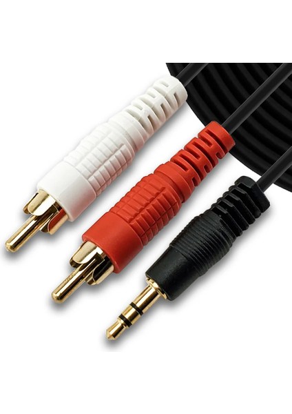 3 Metre 2 Rca Erkek - 3.5mm Aux Erkek Stereo Ses Kablosu | Telefon, Tablet, Pc'den Tv, Amfi, Hoparlöre Yüksek Kaliteli Ses Aktarımı fırsatları