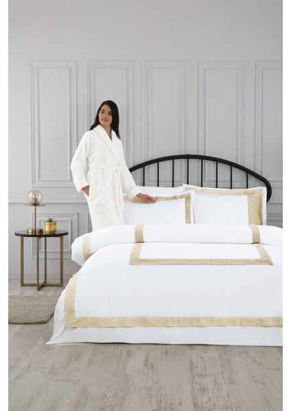 Organik Acacia King Size Saten Nevresim Takımı