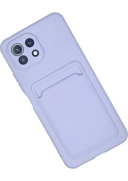 Xiaomi Mi 11 Kılıf Kelvin Kartvizitli Silikon - Lila Nrmsa