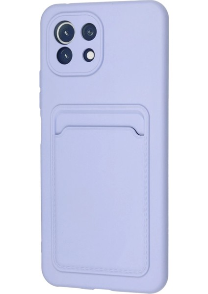 Xiaomi Mi 11 Kılıf Kelvin Kartvizitli Silikon - Lila Nrmsa