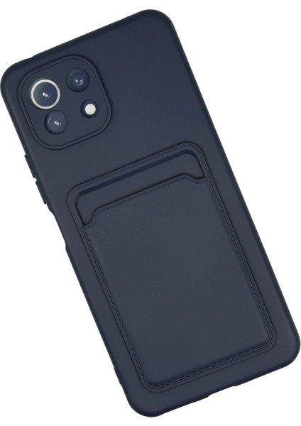 Xiaomi Mi 11 Kılıf Kelvin Kartvizitli Silikon - Lacivert Nrmsa