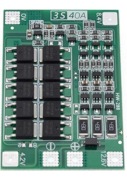 3 Adet Aspilsan Li-Ion Pil, 3s 40A Bms, 12 Volt 1 Amper Adaptör ve 5,5x2,5 Dişi Soket