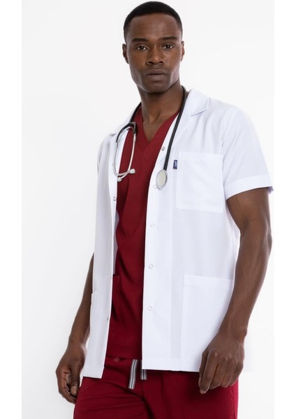 Beyaz Ceket Boy, Kısa Kol, Klasik Yaka, Doktor Önlüğü