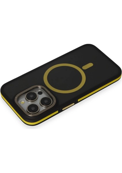 Apple iPhone 14 Pro Kılıf Rocky Magsafe Kapak - Siyah-Sarı Nrmsa modelleri