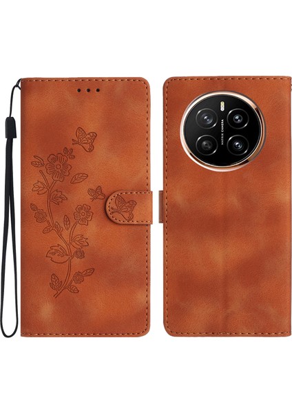 Honor Magic7 Pro 5g Bilek Kayışlı Deri Telefon Kılıfı Cüzdanı (Yurt Dışından)