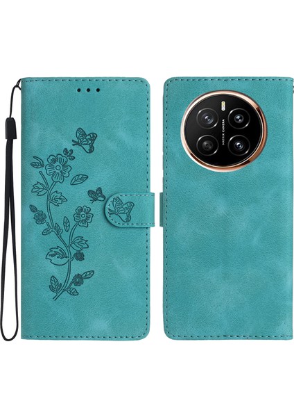 Honor Magic7 Pro 5g Bilek Kayışlı Deri Telefon Kılıfı Cüzdanı (Yurt Dışından)