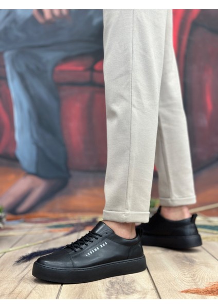 ET104 Yüksek Siyah Cilt Siyah Taban Bağcıklı Erkek Ayakkabı fiyatları