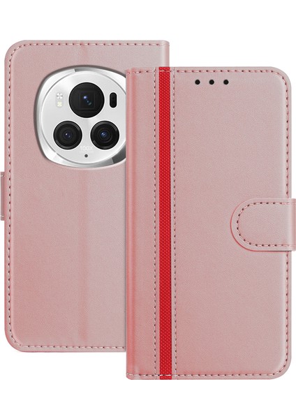 Honor Magic6 Pro 5g Cüzdan Standı Manyetik Tokalı Deri Kapak (Yurt Dışından)